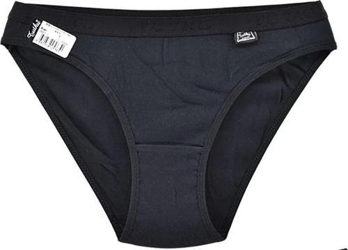12 'li Yazılı Bayan Bikini Külot Siyah