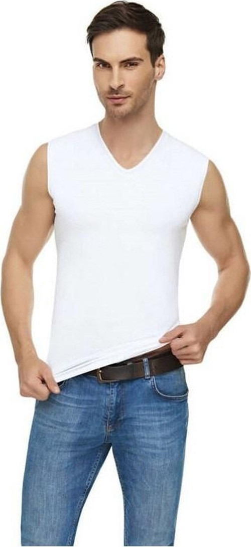 Erkek Elastan V Yaka Sıfır Kol Atlet 6 'lı 1305