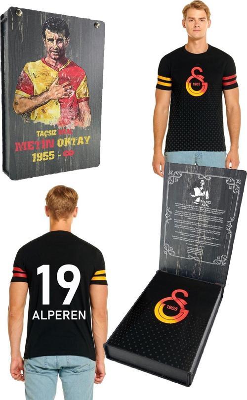 Galatasaray Orijinal Siyah T-Shirt İsme Özel T-Shirt Metin Oktay Baskılı Hediyelik Ah
