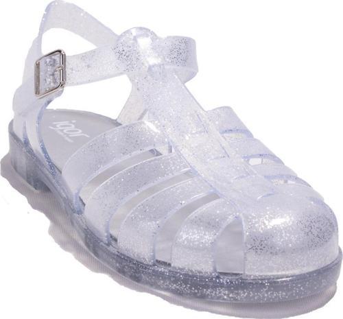 S10262 Bıarrıtz Glitter Beyaz Ortopedik Günlük Kadın Sandalet