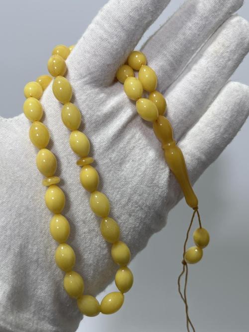 Doğal Kaya Damla Kehribar Tesbih 33lük 14,77 Gram