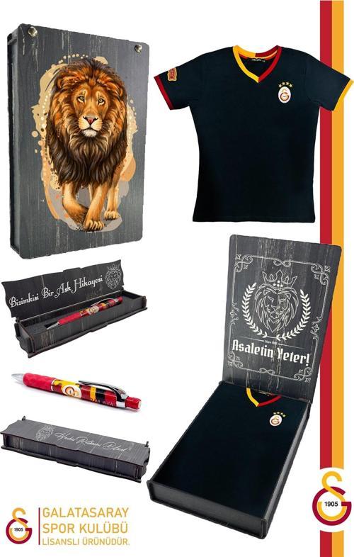 Orijinal Lisanslı Siyah Basic Çocuk T-shirt + Uçlu Kalem Set Hediyelik Ahşap