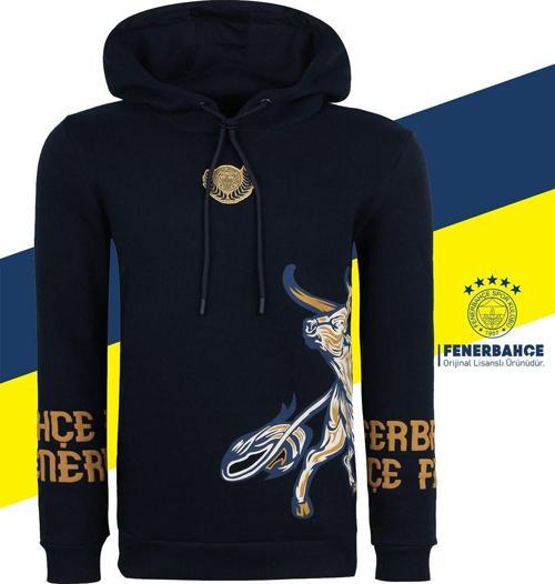 Orijinal Lisanslı Kapüşonlu Kolej Sweat Kadıköy Boğası Baskılı Erkek Sweat