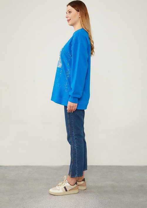 Saks Varak Baskılı Sweatshirt