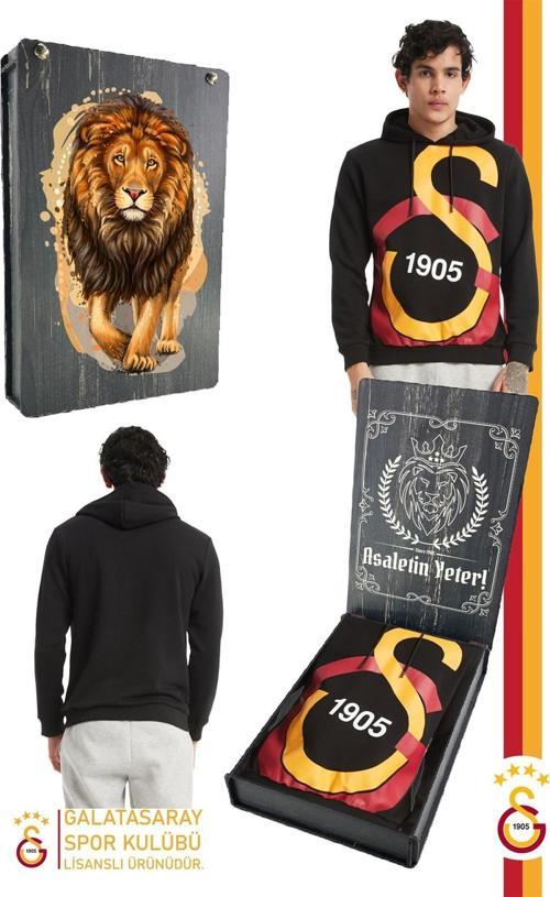 Orijinal Lisanslı Büyük Logo Kapüşonlu Erkek Sweat Gs Aslan Baskılı Hediyelik