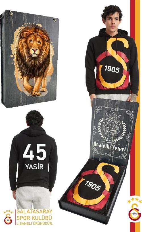 Orijinal Lisanslı Gs Logolu Kişiye Özel Erkek Sweat Hediyelik Ahşap Kutulu