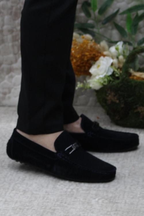 310120 Lacivert Süet Hakiki Deri Loafer Erkek Babet Erkek Ayakkabı