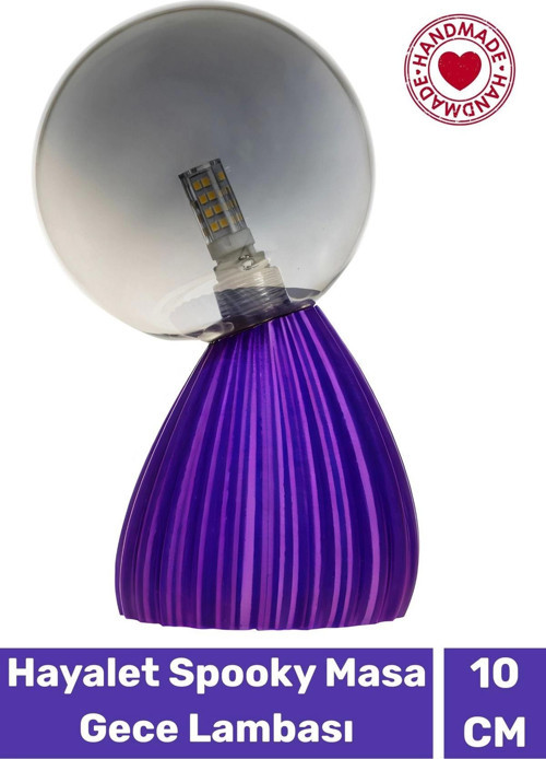 Handmade Dekoratif Şık Biyobozunur Plastik 10 Cm Dimmer Kablolu Hayalet Spooky Masa Gece Lambası