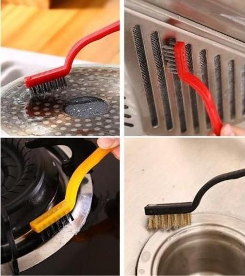 Büro Ev Hijyeni için 3PARÇA Detaylı Tel Fırça Temizlik Seti