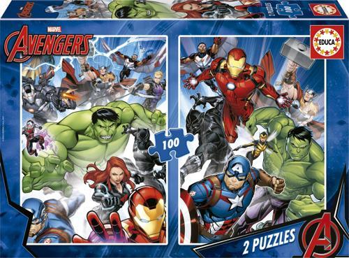 2x100 Parça Yenilmezler Erkek Çocuk Puzzle - 6-8 Yaş