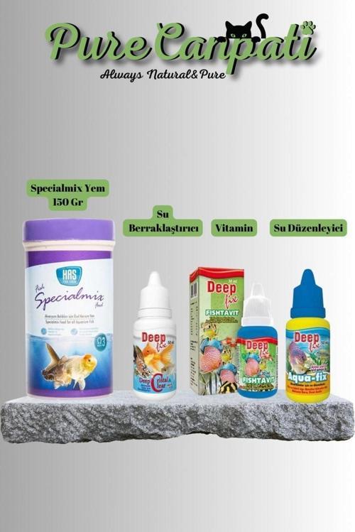 Specialmix Balık Yemi 150 gr ve Akvaryum Bakım Seti