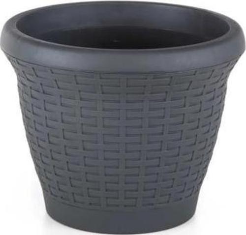 SO-HS01 Plastik Hasır Desenli Dekoratif Saksı 3.3 Litre No 1