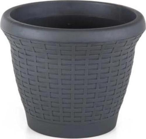 SO-HS02 Plastik Hasır Desenli Dekoratif Saksı 6 Litre No 2