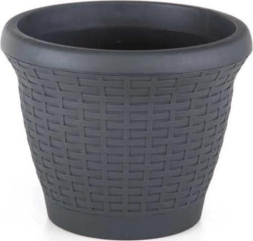 SO-HS03 Plastik Hasır Desenli Dekoratif Saksı 10 Litre No 3