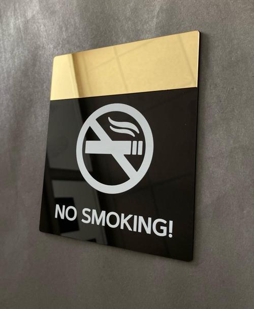 Siyah Parlak&Gold Seri Sigara İçilmez No Smokıng Uyarı Levhası
