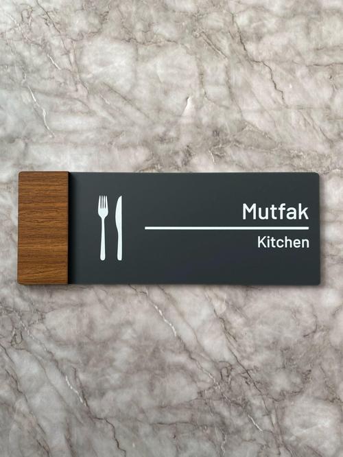 Wooden Serisi Mutfak Yönlendirme Levhası