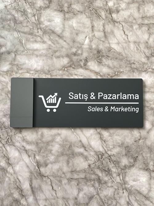 Klasik Seri Mat Antrasit Satış&Pazarlama Yönlendirme Levhası
