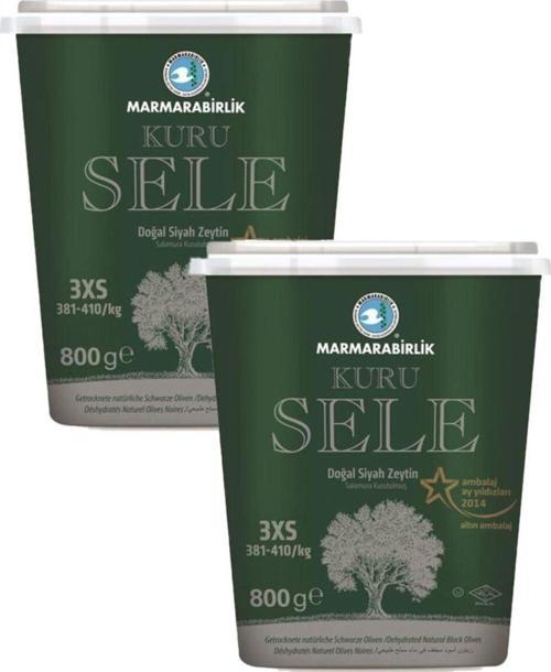 Kuru Sele Siyah Zeytin 381-410 (3xs) 800 Gr Pet X 2'li Paket