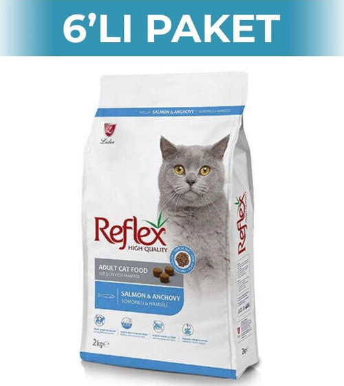 Reflex Somonlu ve Hamsili Yetişkin Kedi Maması 2 kg 6 Adet