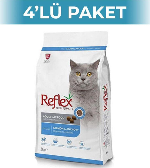 Reflex Somonlu ve Hamsili Yetişkin Kedi Maması 2 kg 4 Adet