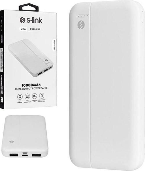 S-LINK IP-G10N BEYAZ MICRO+TYPE C GİRİŞLİ 10000 MAH TAŞINABİLİR ŞARJ CİHAZI POWERBANK