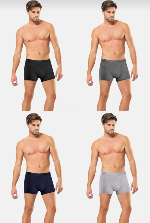 1284 ERKEK NEFES ALAN BAMBU KARIŞIK RENKLİ BOXER 12 ADET