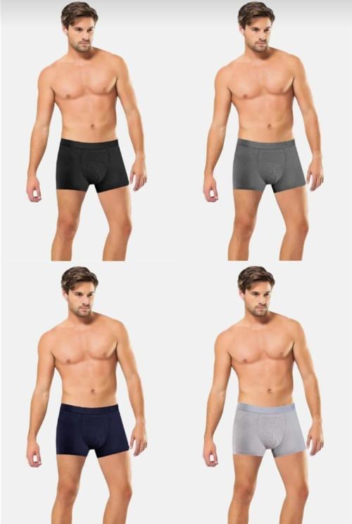 1284 ERKEK NEFES ALAN BAMBU KARIŞIK RENKLİ BOXER 4 ADET