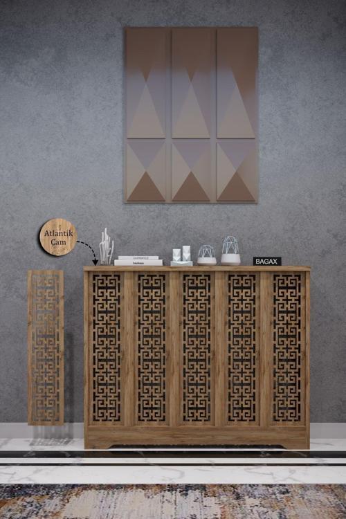 Karatay Model, Çam Renk, 96 Cm Petek Kaplama, Dresuar