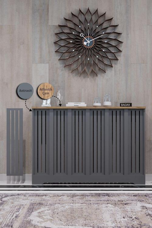 Efes Model, Antrasit Üstü Atlantik Çam Renk, 116 Cm Petek Kaplama, Dresuar