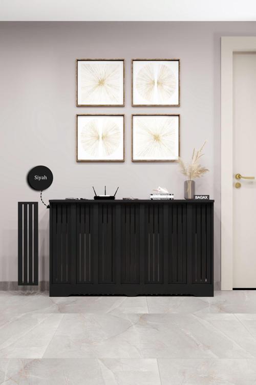 Efes Model, Siyah Renk, 136 Cm Petek Kaplama, Dresuar