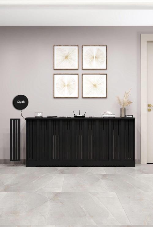 Efes Model, Siyah Renk, 176 Cm Petek Kaplama, Dresuar