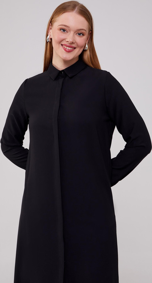 Siyah Şifon Tunik