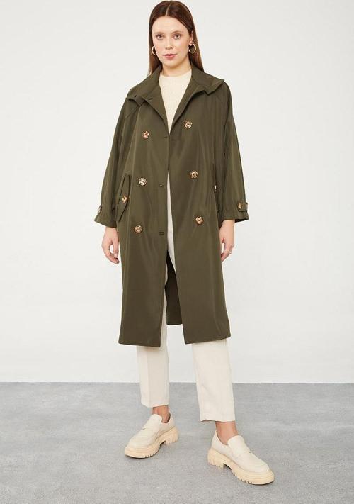 Haki Oversize Trençkot