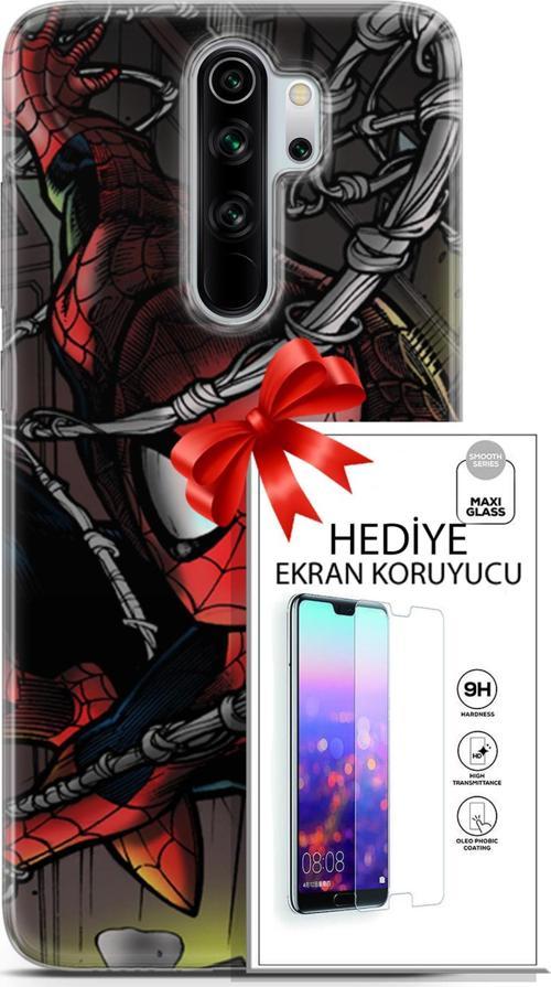 Xiaomi Redmi Note 8 Pro Kılıf Orijinal Seri Dc 04 Spiderman Silikon Kılıf + Ekran Koruyucu Full Koruma