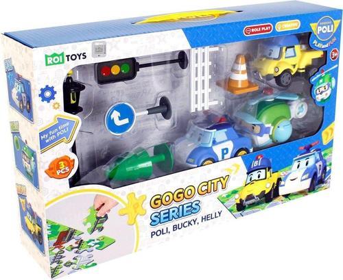 Gogo City Seti – Poli, Bucky ve Helly Figürlü Puzzle ve Aksesuar Oyuncak Seti (3+ Yaş)