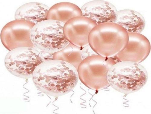 Balon Rose Gold Konfetili Balon Set 20 Li Balon