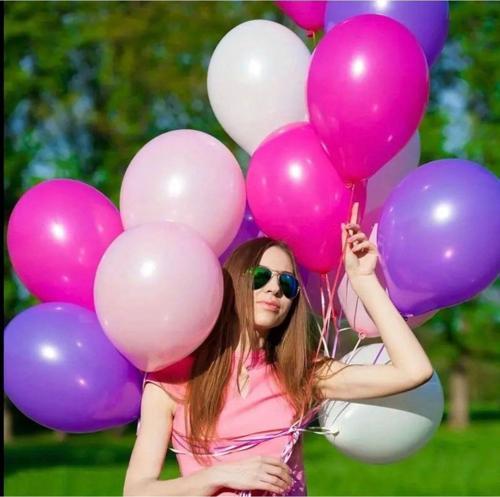 Pastel fuşya pembe mor Tonlardaki Renkler Balon Demeti 10 Lu