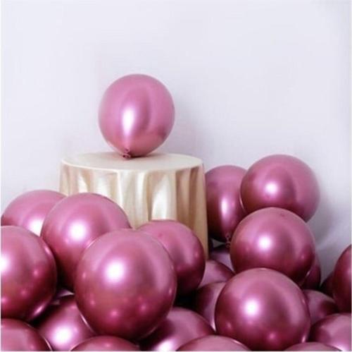 Krom Balon 12" Inç Pembe Renk 5 Adet