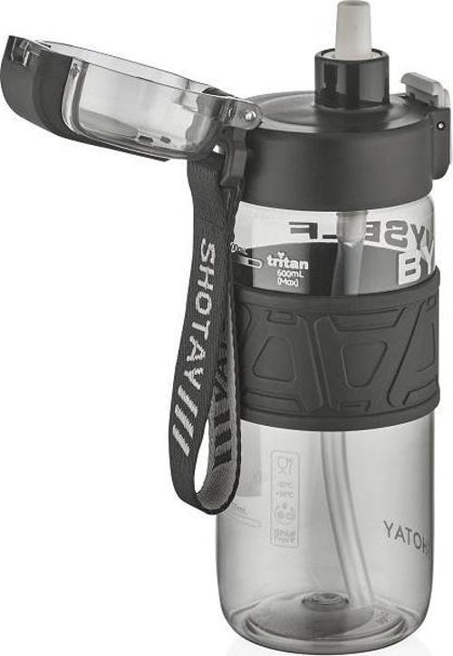 ST-7223 600ml Siyah Pipetli Tritan Matara