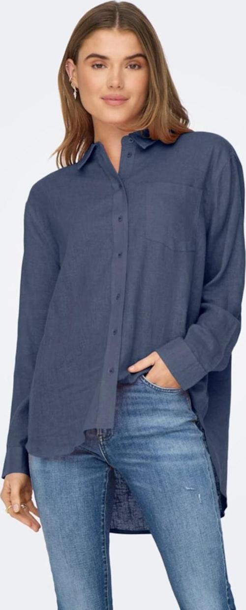 ONLTOKYO LIFE L/S LIN BL SHIRT PNT NOOS KOYU MAVİ