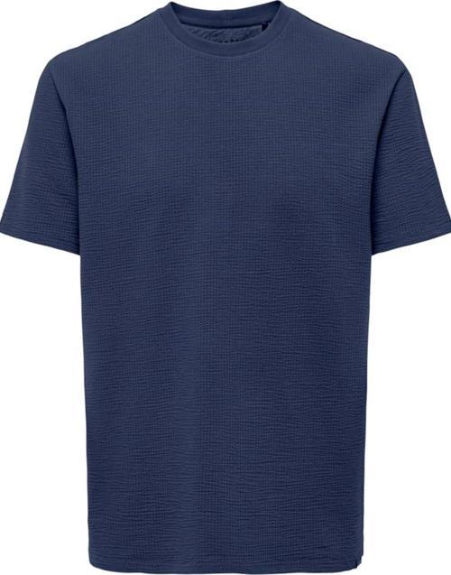 ONSKIAN LIFE REG SEERSUCKER SS TEE NOOS LACİVERT