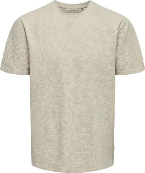 ONSKIAN LIFE REG SEERSUCKER SS TEE NOOS EKRU