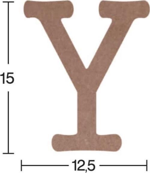 H28 Y Harfi Biblo, 18Mm Ham Ahşap Figüratif Ahşap Obje