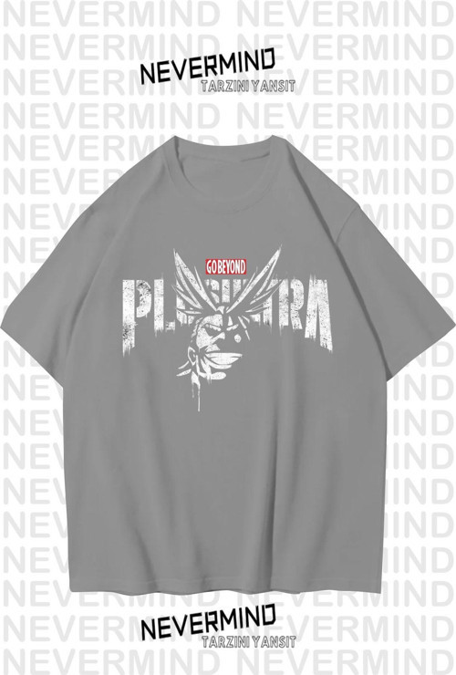 Nevermınd Unisex Kadın Erkek Plus Ultra Özel Tasarım Baskılı Oversize Tshirt