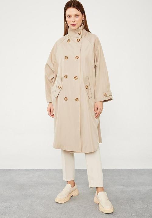 Bej Oversize Trençkot