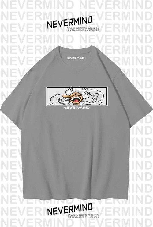 Nevermınd Unisex Kadın Erkek Gear 5 Anime Özel Tasarım Baskılı Oversize Tshirt