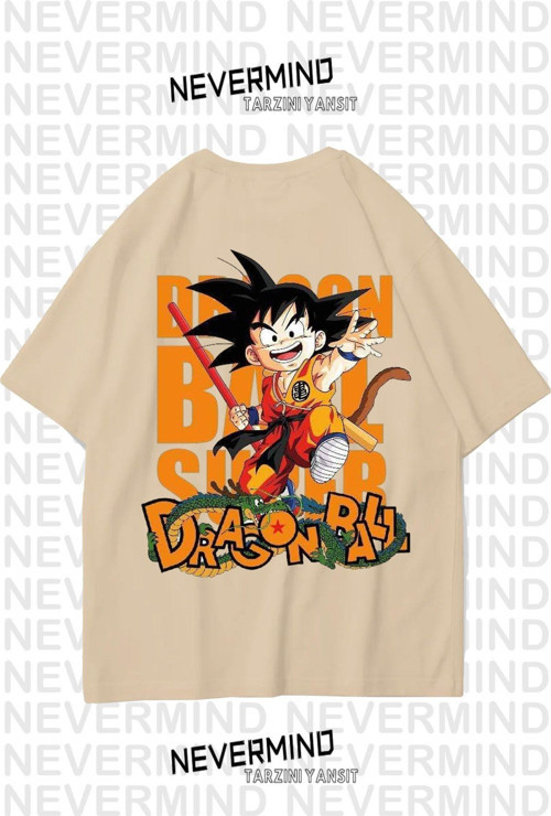 Nevermınd Unisex Kadın Erkek Dragonballs Özel Tasarım Sırt Baskılı Oversize Tshirt