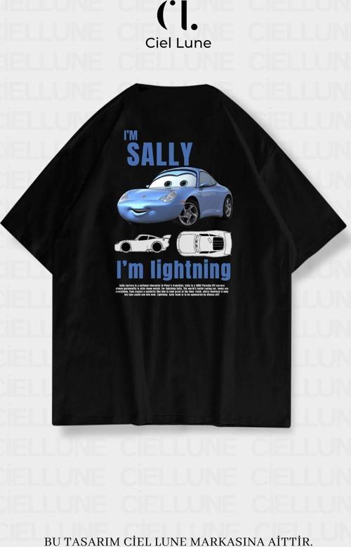 Unisex Kadın Erkek Şimşek Sally Baskılı Özel Tasarım Oversize T-Shirt