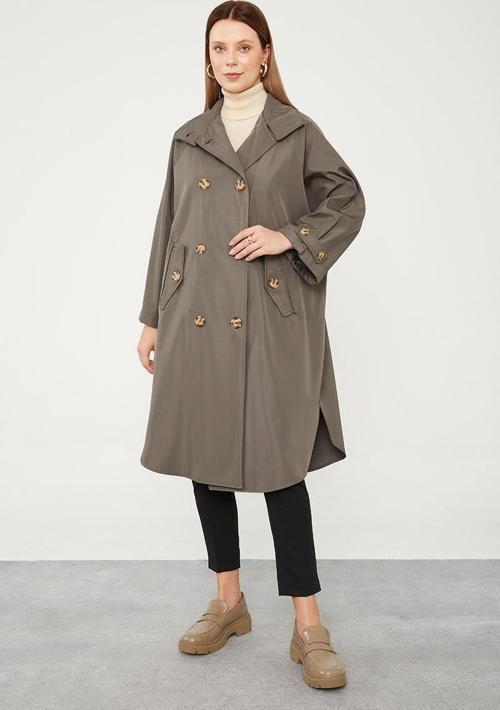 Antrasit Oversize Trençkot