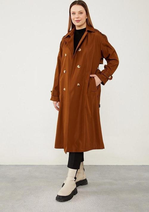 Taba Düğme Kapamalı Trençkot